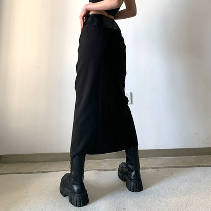 Women's High Waist Ruche Snake Print Patchwork Faux Leather Zipper Skirt