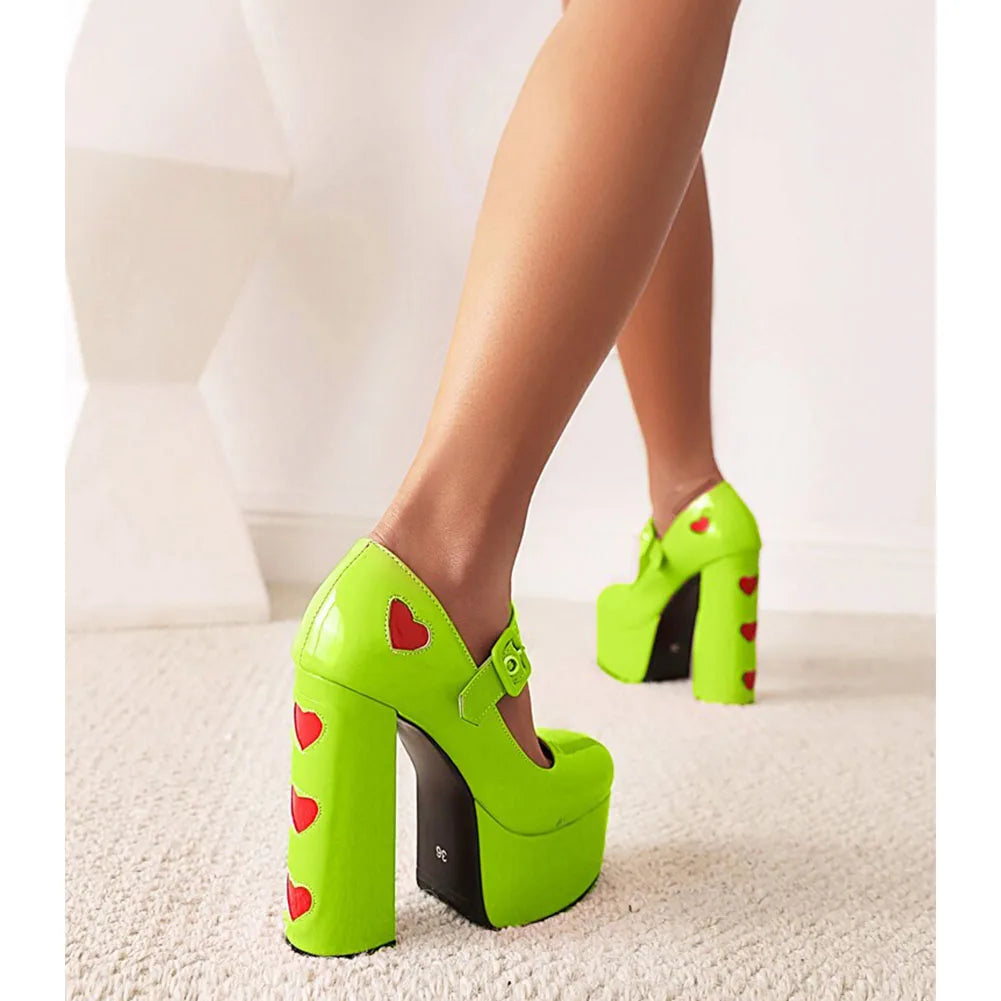 Oh My Heart Mary Jane Pumps - Green Style