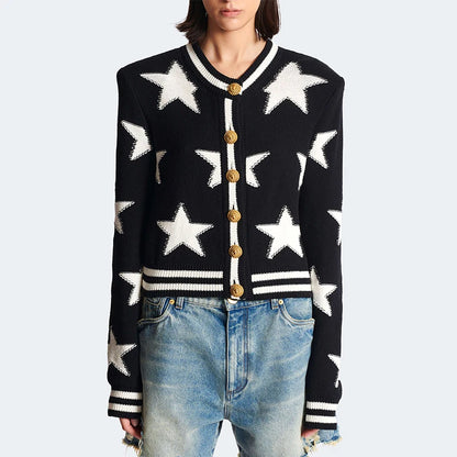 Star Jacquard Knit Cardigan