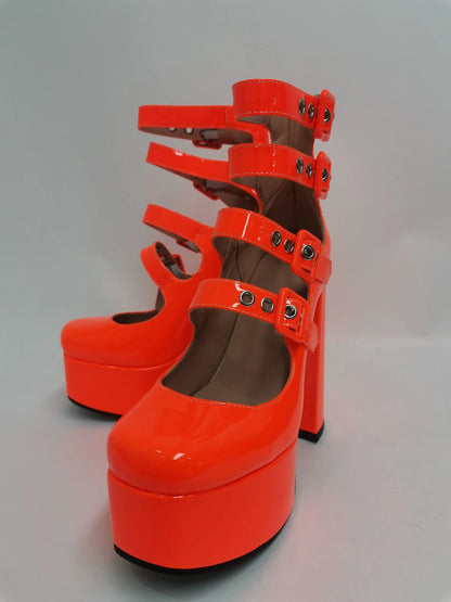 Oh My Heart Mary Jane Pumps - Orange Style