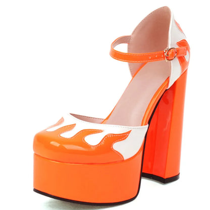 Oh My Heart Mary Jane Pumps - Orange Style