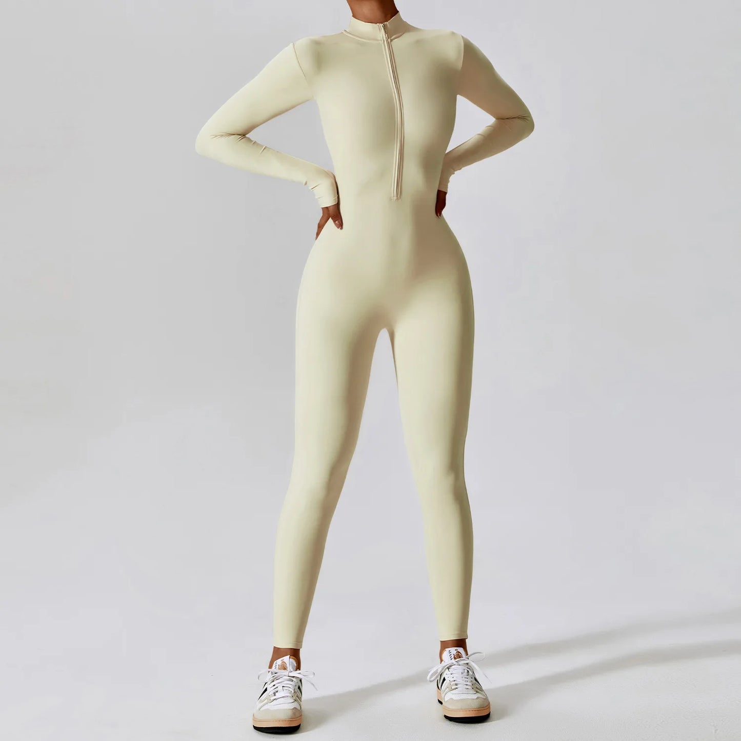 Zipper Yoga Long Sleeve Boilersuit