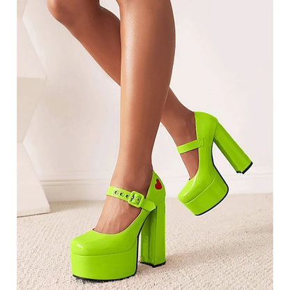 Oh My Heart Mary Jane Pumps - Green Style