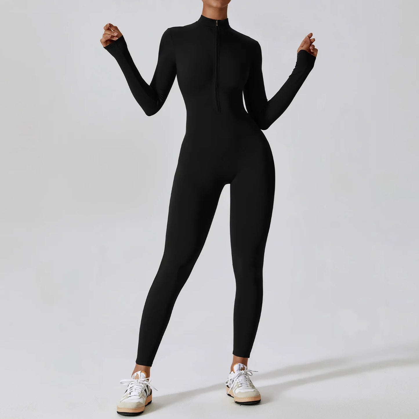 Zipper Yoga Long Sleeve Boilersuit