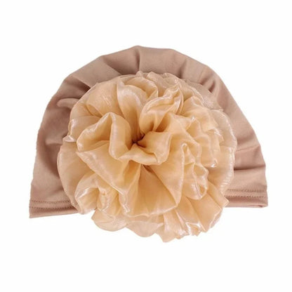 Women's Big Flower Turban Scarf Cap