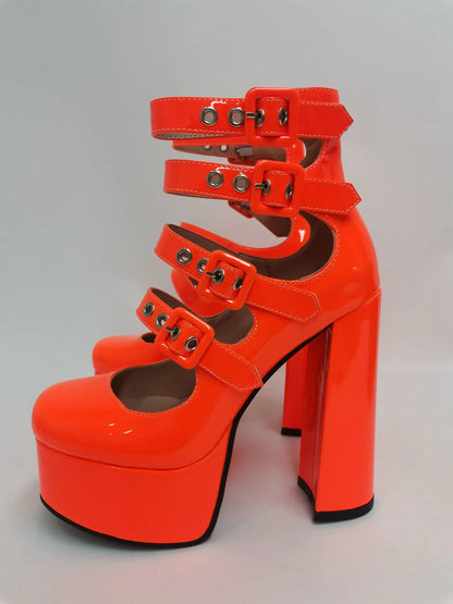 Oh My Heart Mary Jane Pumps - Orange Style