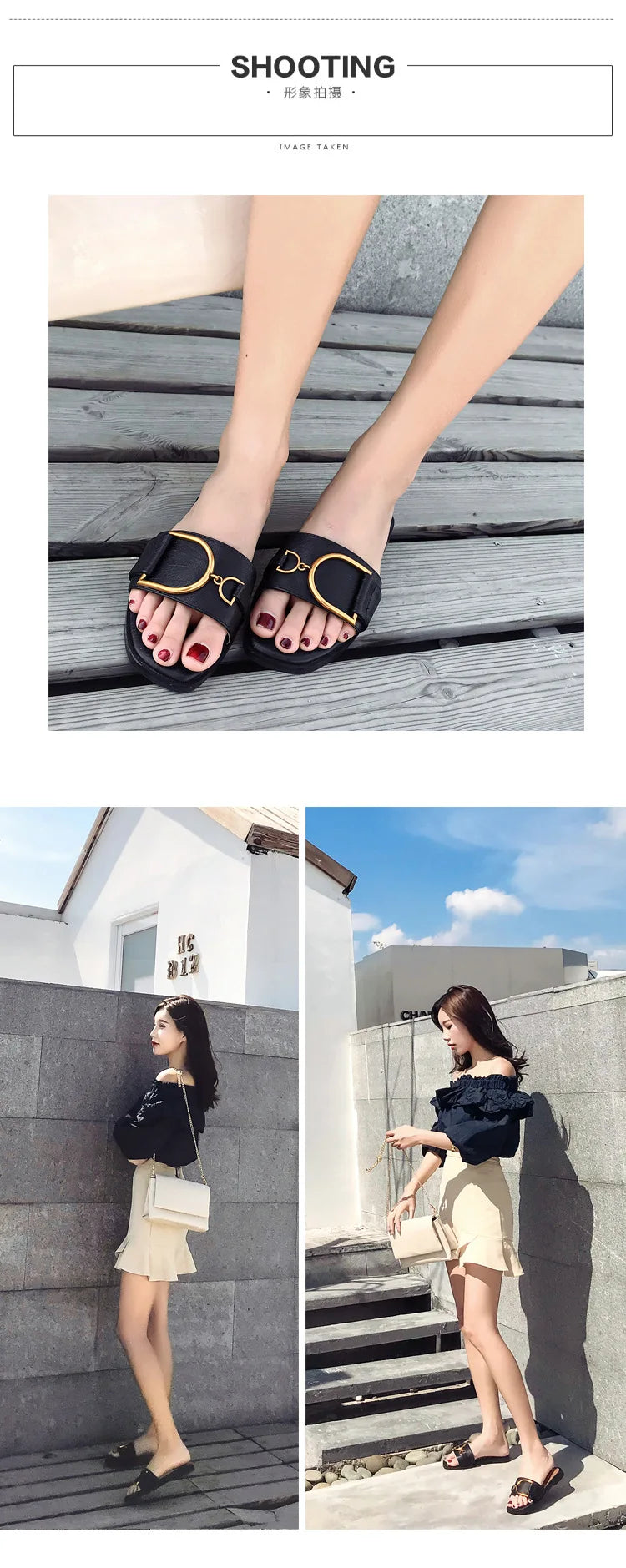 Women Leather Square Toe Slippers