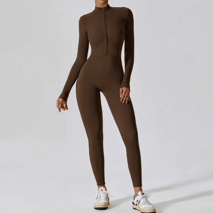 Zipper Yoga Long Sleeve Boilersuit