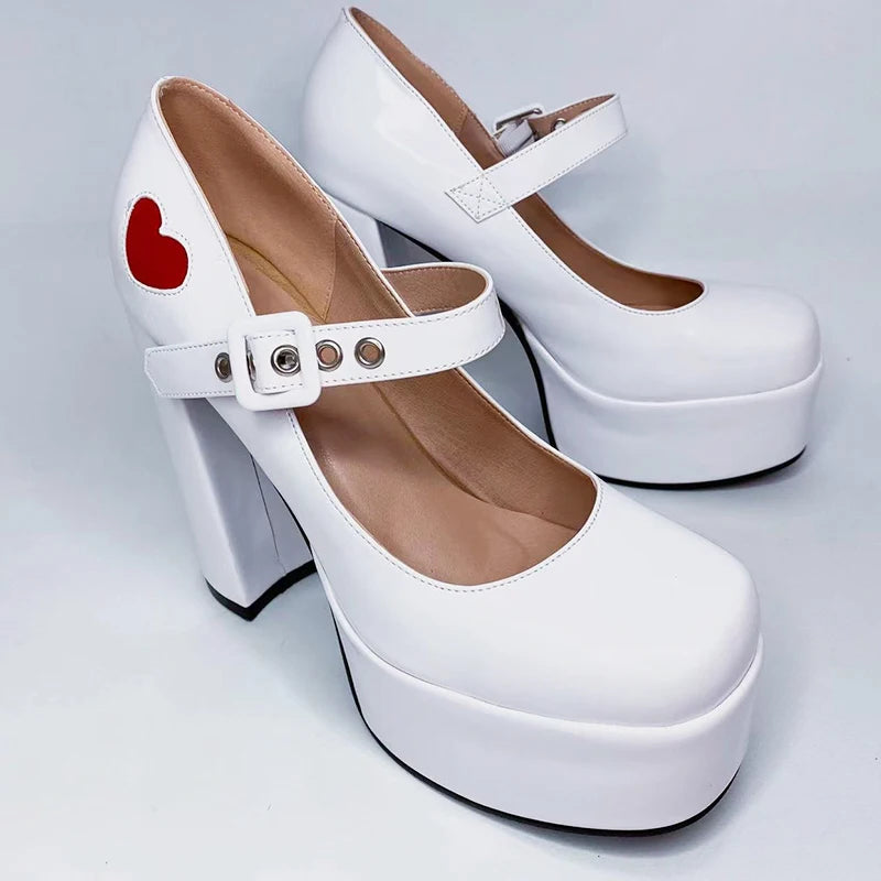 Oh My Heart Mary Jane Pumps - White Style