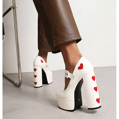 Oh My Heart Mary Jane Pumps - White Style