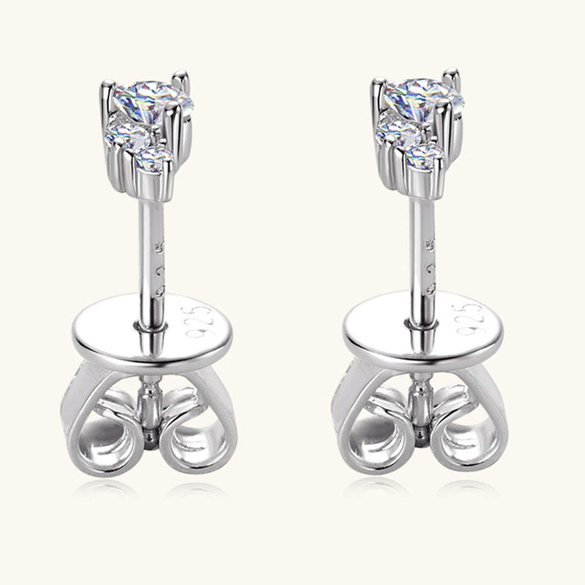 Rhomboid 925 Sterling Silver Moissanite Stud Earrings