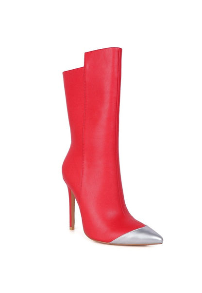 Metallic Toe Stiletto Twitch Bootie