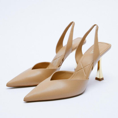 Seri PU Leather Point Toe Stiletto Heel Pumps