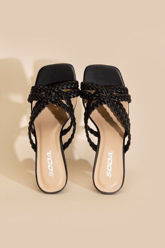 Kelly Double Cross Braided Heels