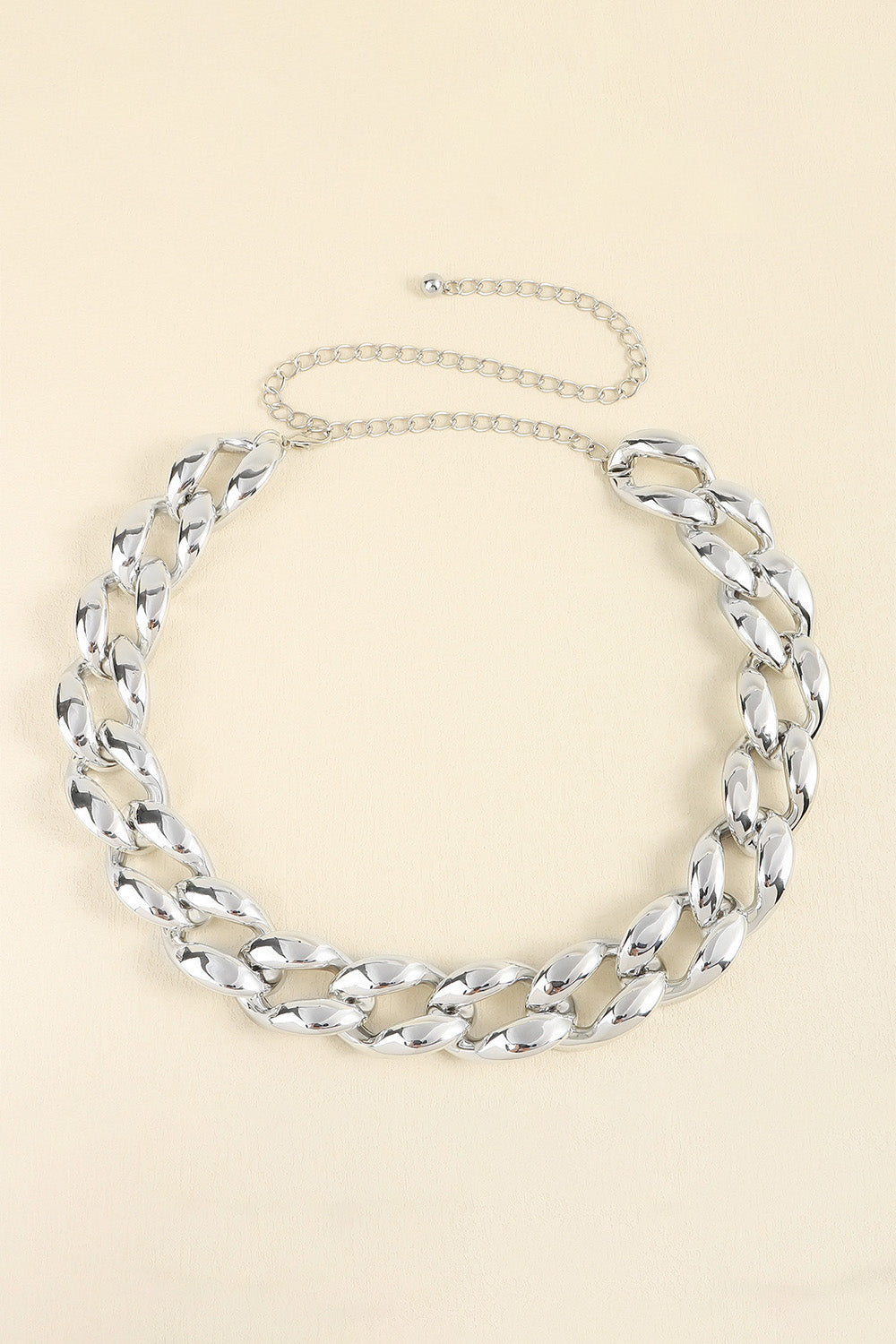 1.2" Width Acrylic Curb Waist Chain Belt