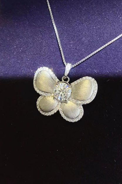 Butterfly Pendant 1 Carat Moissanite Necklace