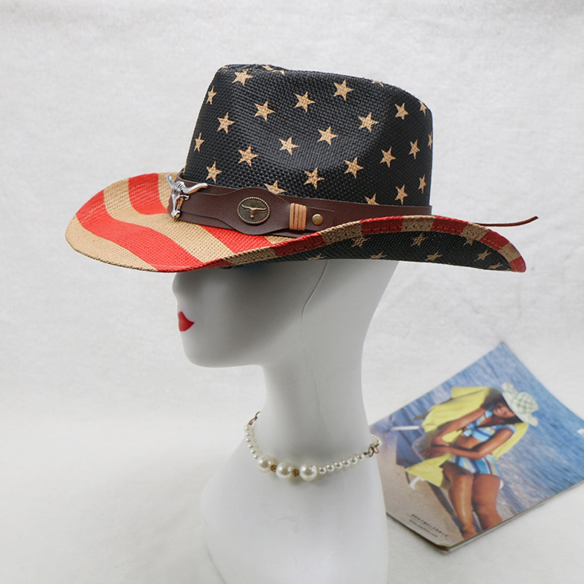 Stars & Stripes Print Paper Cloth Hat