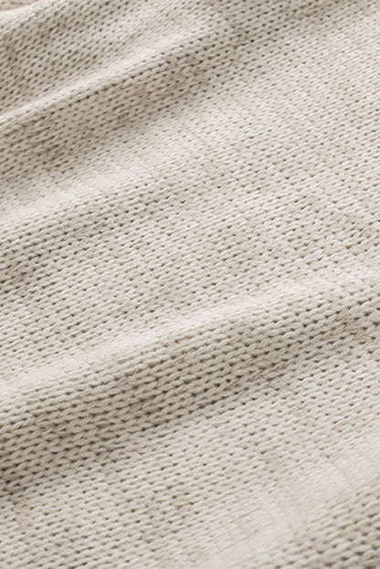 Wholesale White V Neck Drop Shoulder Knitted Sweater