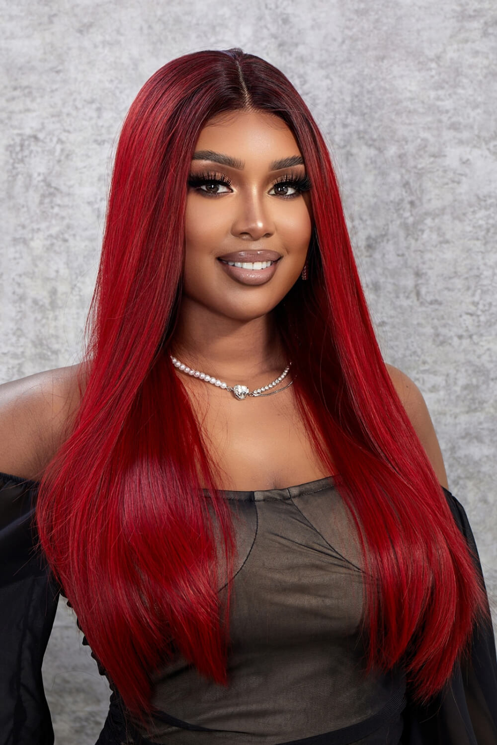 Sherry 13 x 2" Lace Front Wigs Synthetic Straight 26" 150% Density