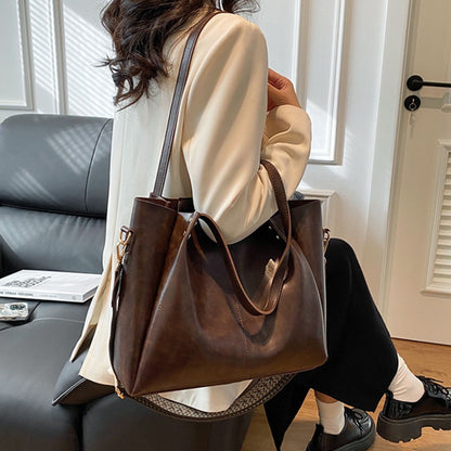 Freja PU Leather Large Tote Bag