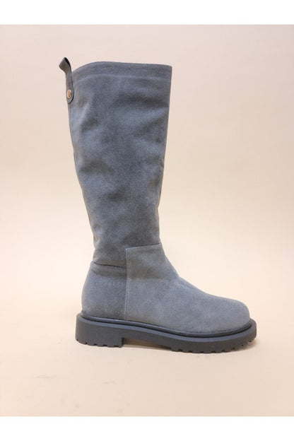 Uma Under Knee Length Eco-Suede Boots