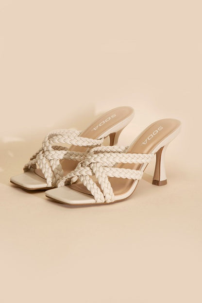 Kelly Double Cross Braided Heels