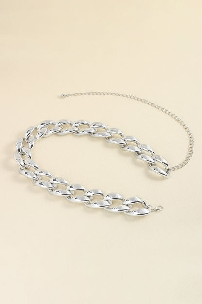 1.2" Width Acrylic Curb Waist Chain Belt