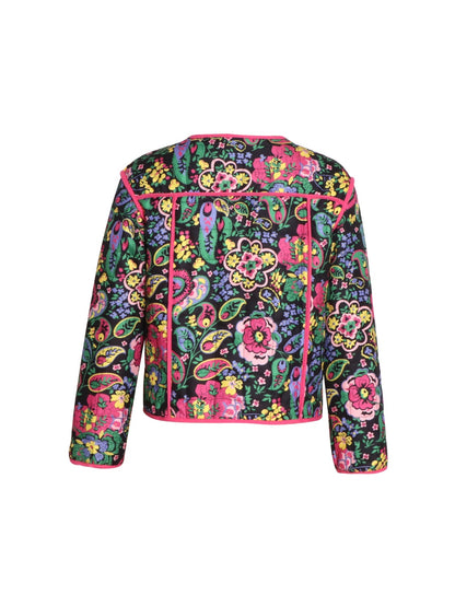 Tied Printed Long Sleeve Jacket (Paisley Motif)