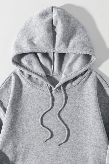 Drawstring Dropped Shoulder Hoodie