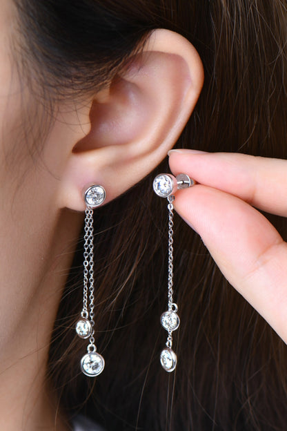 Drop Dot 2.6 Carat Moissanite 925 Sterling Silver Earrings