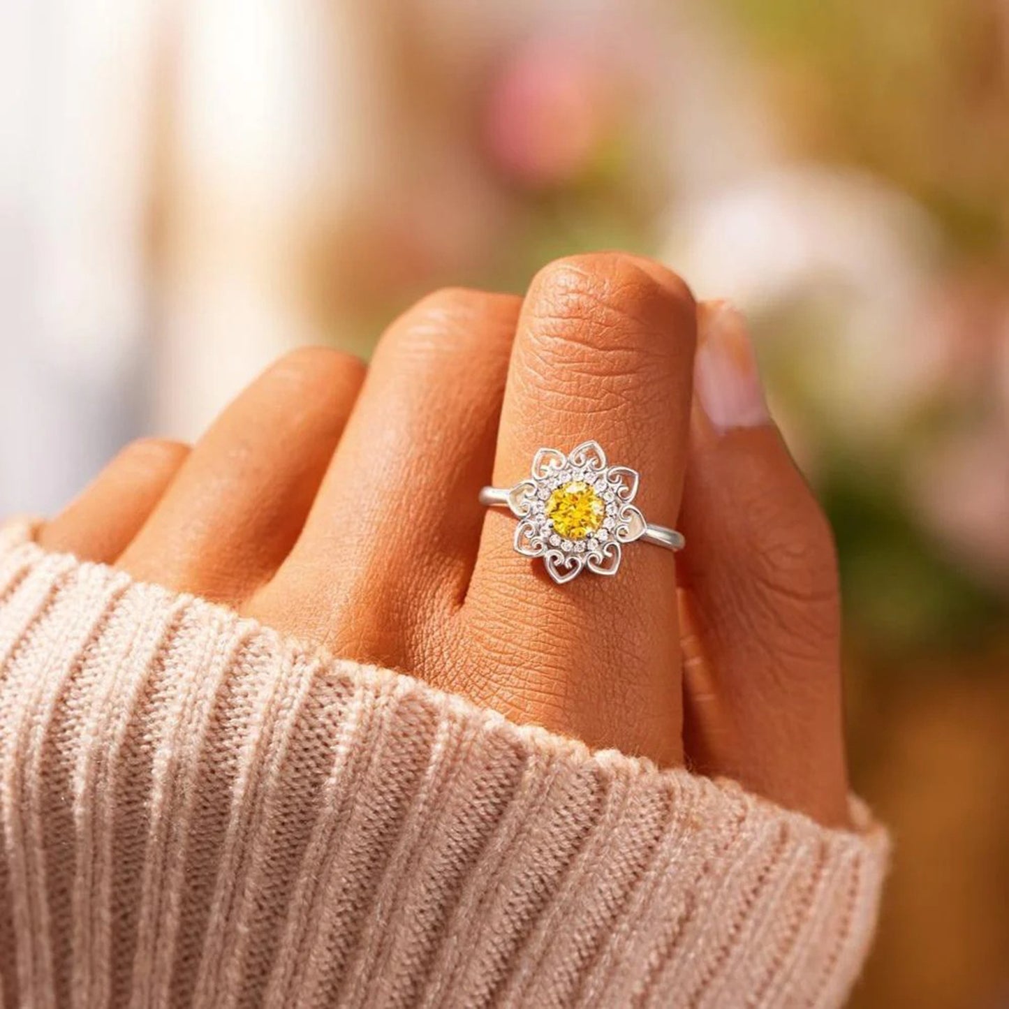 Ethereal Flower Sterling Silver Ring