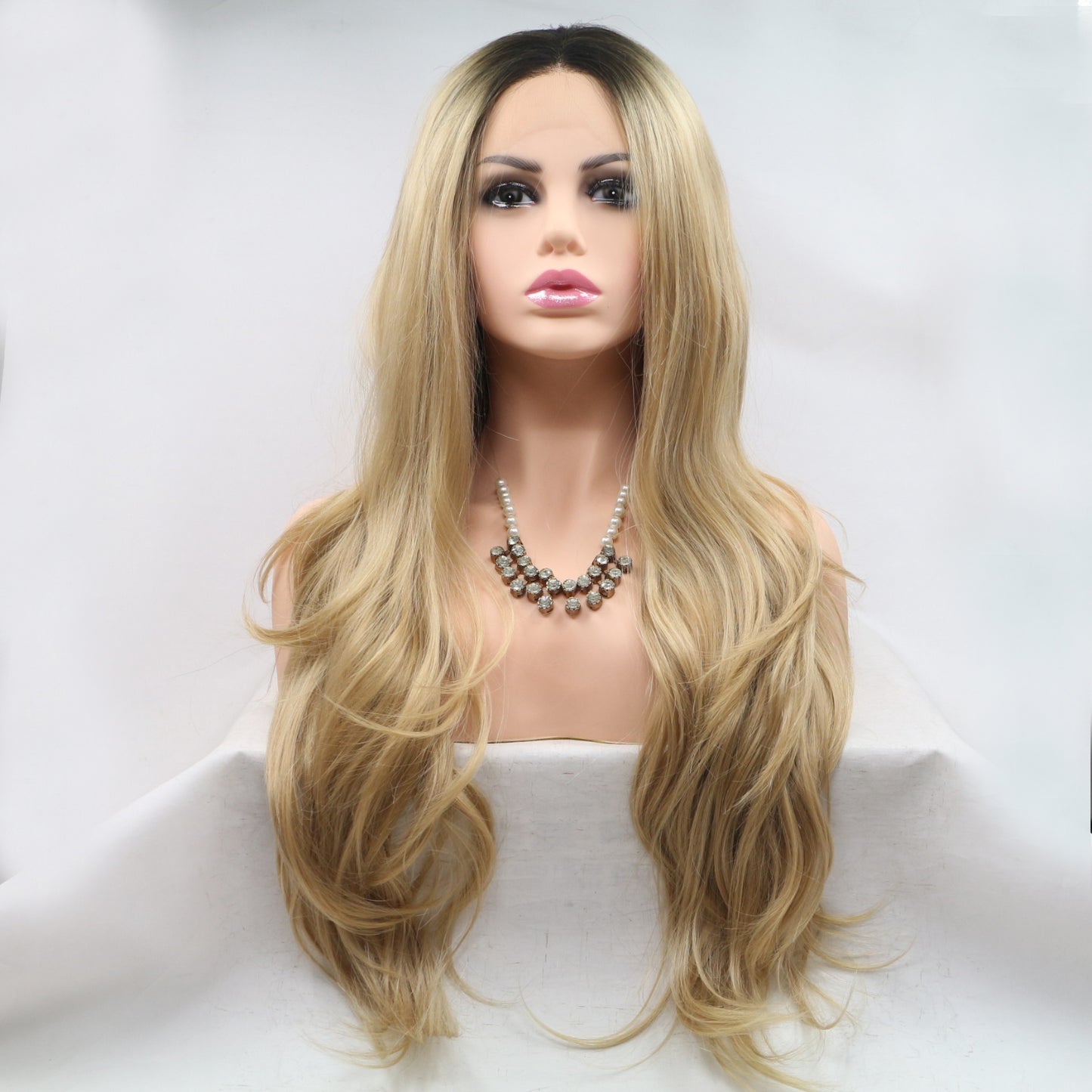 Teya 13 x 3" Lace Front Wigs Synthetic Long Wavy 24" 130% Density