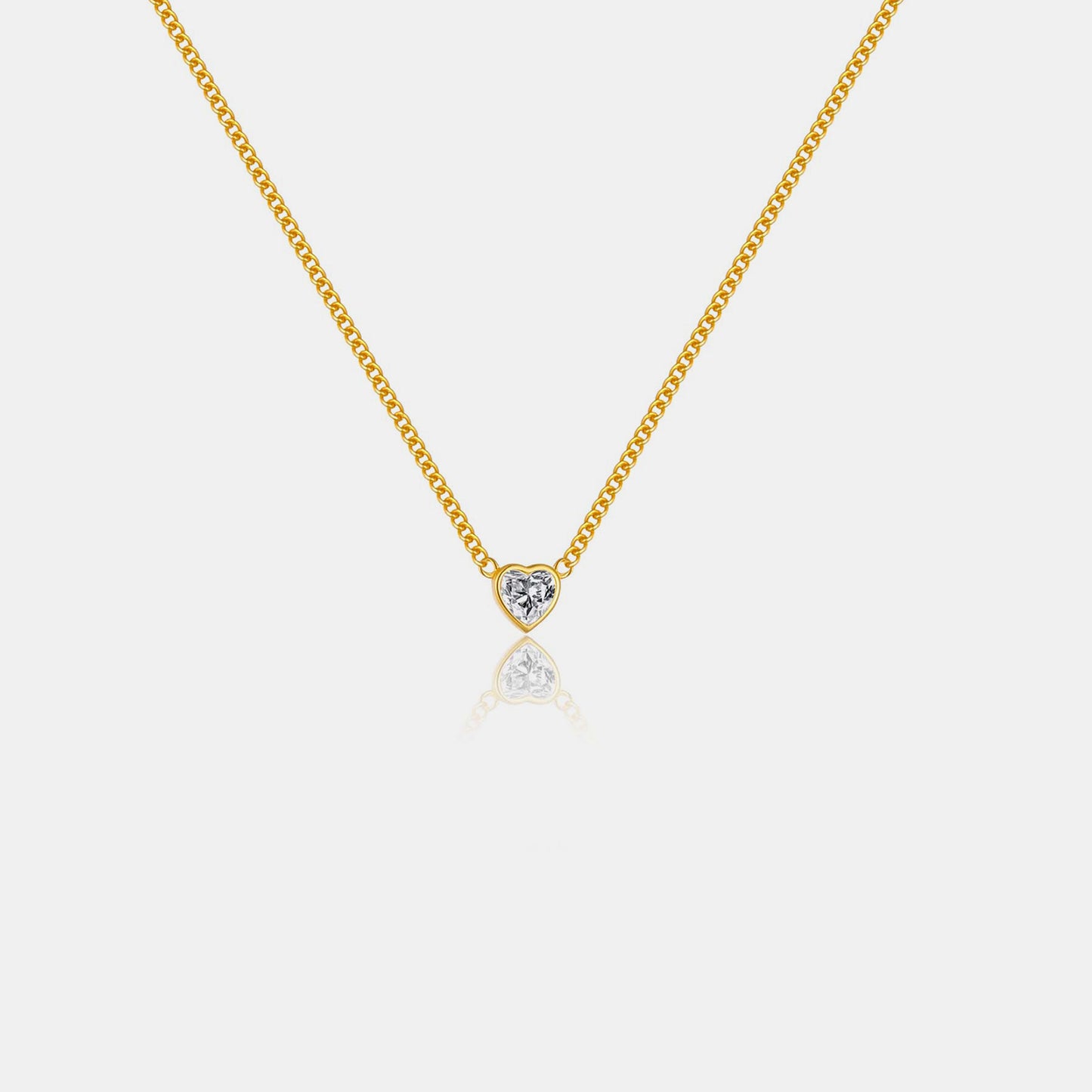 Heart Inlaid Zircon 925 Sterling Silver Necklace