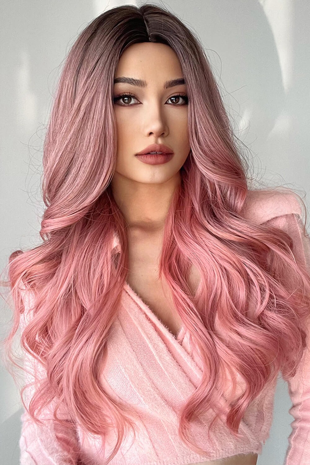 Fresa Wave Synthetic Long Wigs in Pink 26''