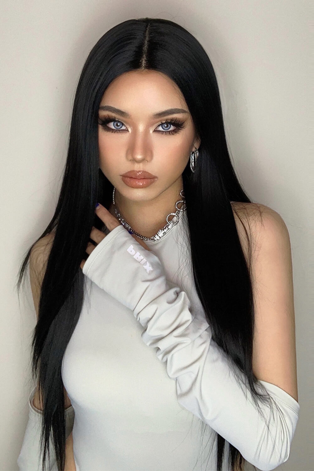 Raven 13 x 2" Long Lace Front Straight Synthetic Wigs 26" Long 150% Density