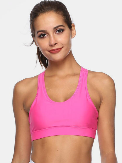 Cutout Scoop Neck Active Bra