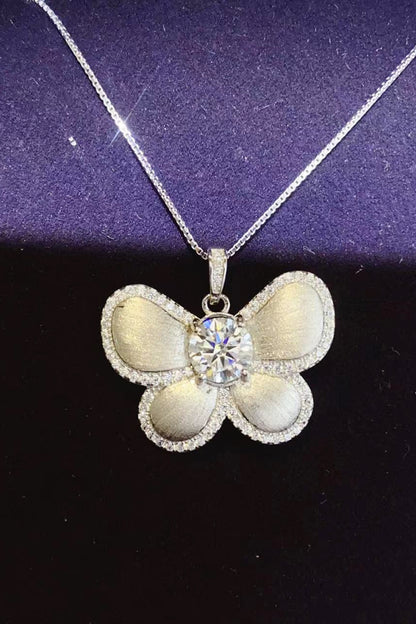 Butterfly Pendant 1 Carat Moissanite Necklace