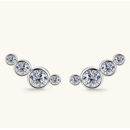 Moissanite 925 Sterling Silver Stud Earrings