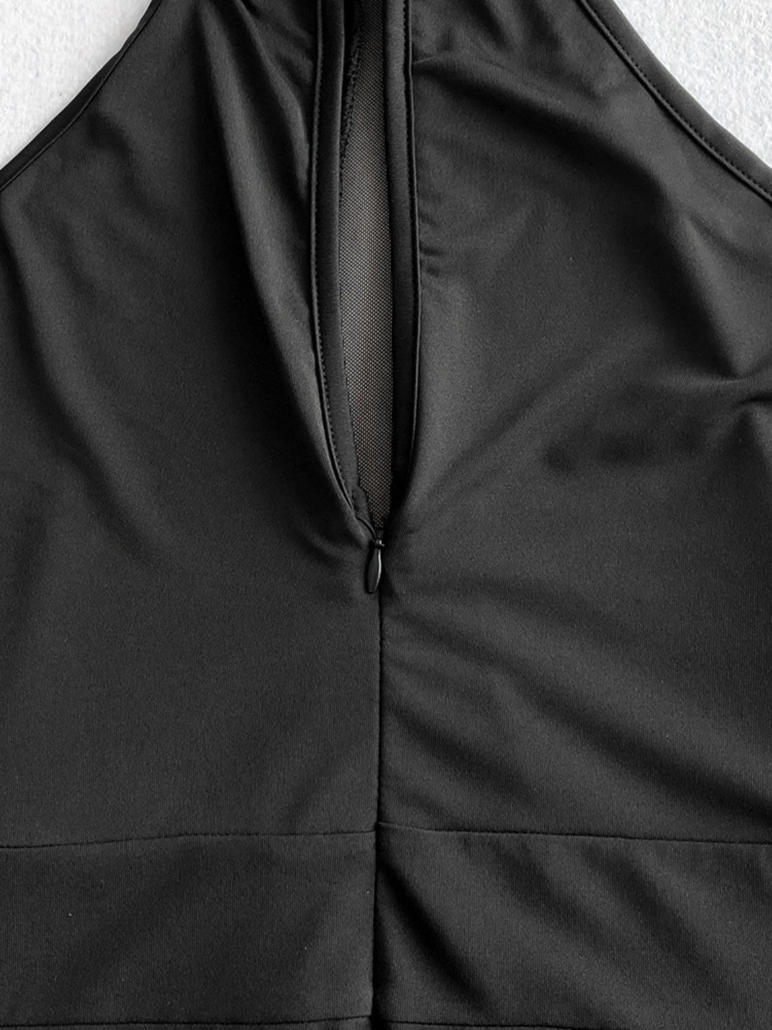 Cutout Grecian Neck Dress - Black