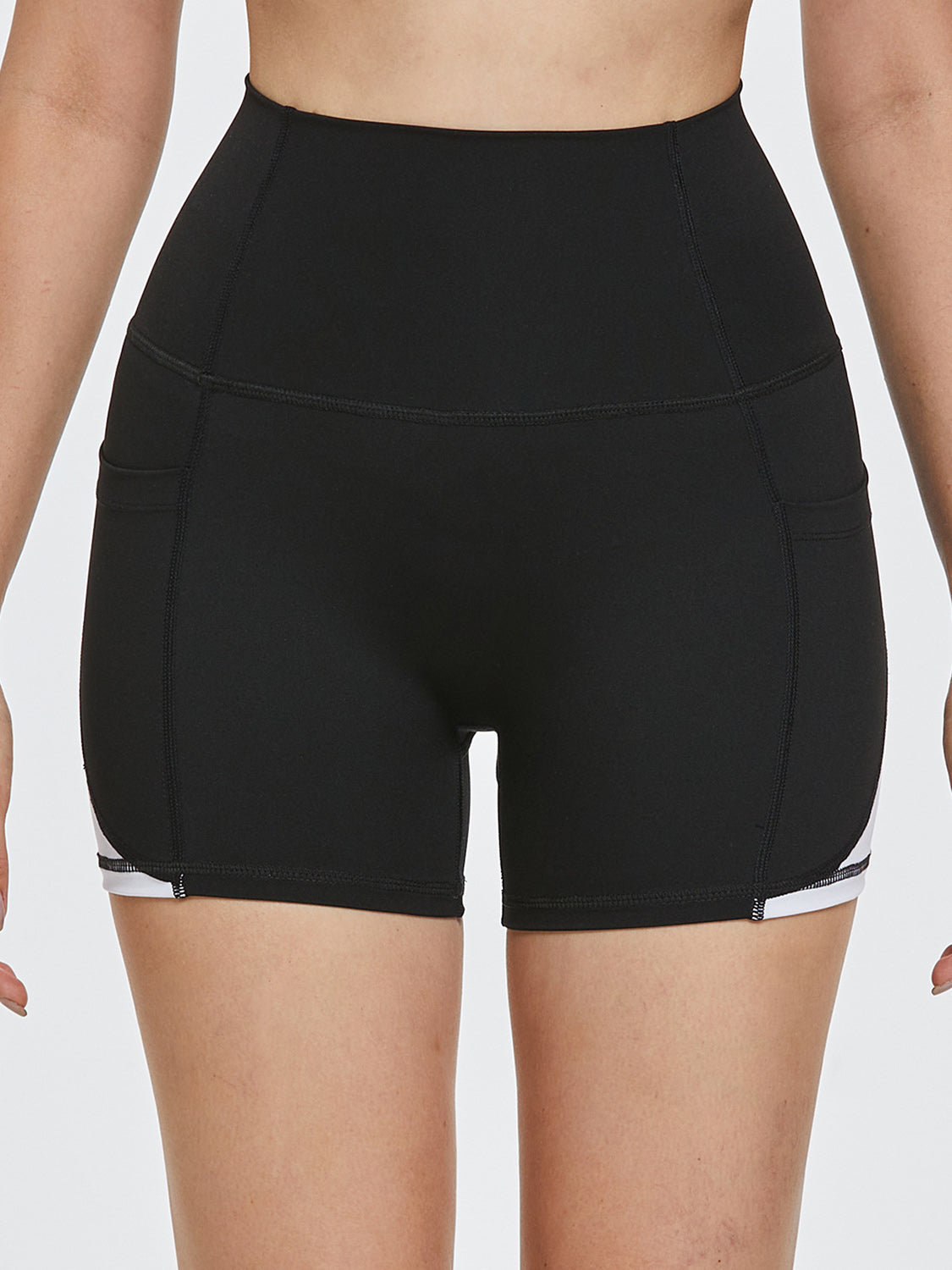 Side Swipe High Waist Active Shorts