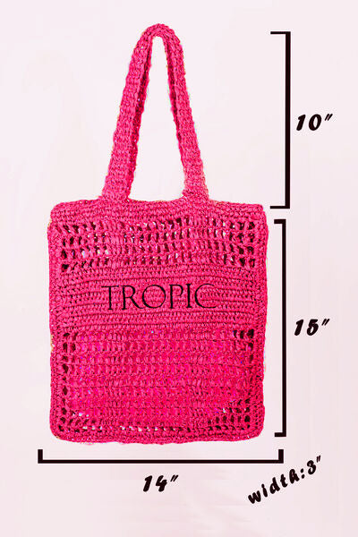 'TROPIC' Cutout Letter Graphic Handbag