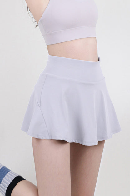 High Waist Pleated Active Skirt Skort
