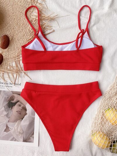 Alecsa Scoop Neck Spaghetti Strap Two-Piece Swim Set