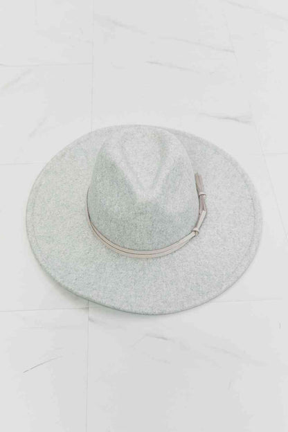 Blithe's Belted Fedora Hat - Light Gray