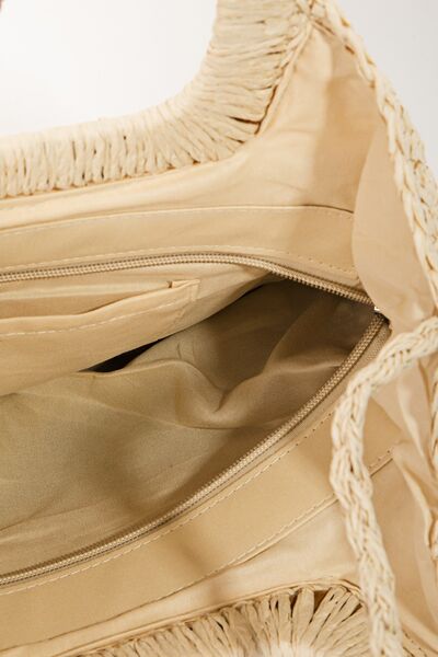Coretta Color Block Double-Use Braided Tote Bag