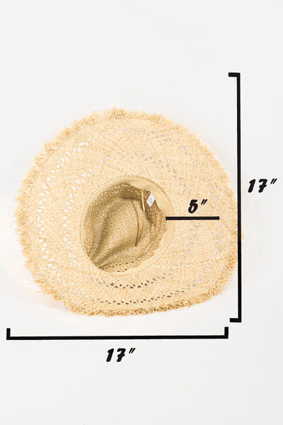 Tully Raw Hem Weave Hat