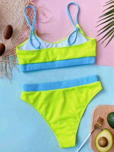 Alecsa Scoop Neck Spaghetti Strap Two-Piece Swim Set