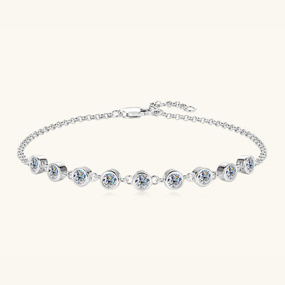 Inlaid Moissanite Sterling Silver Bracelet