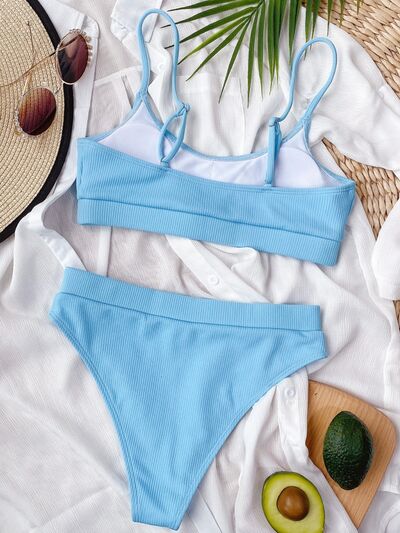 Alecsa Scoop Neck Spaghetti Strap Two-Piece Swim Set