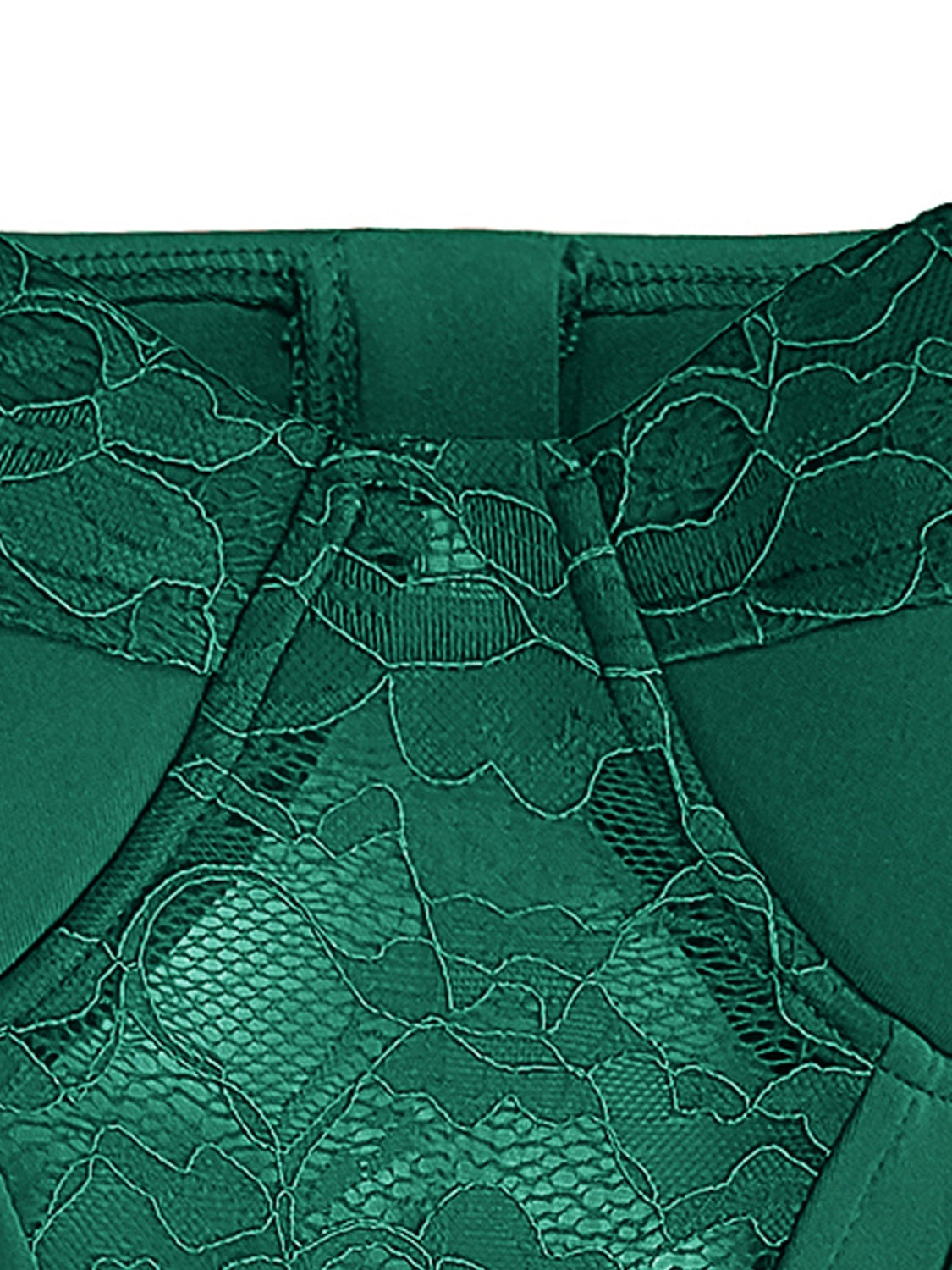 Lace Detail Sweetheart Neck Bustier - Emerald